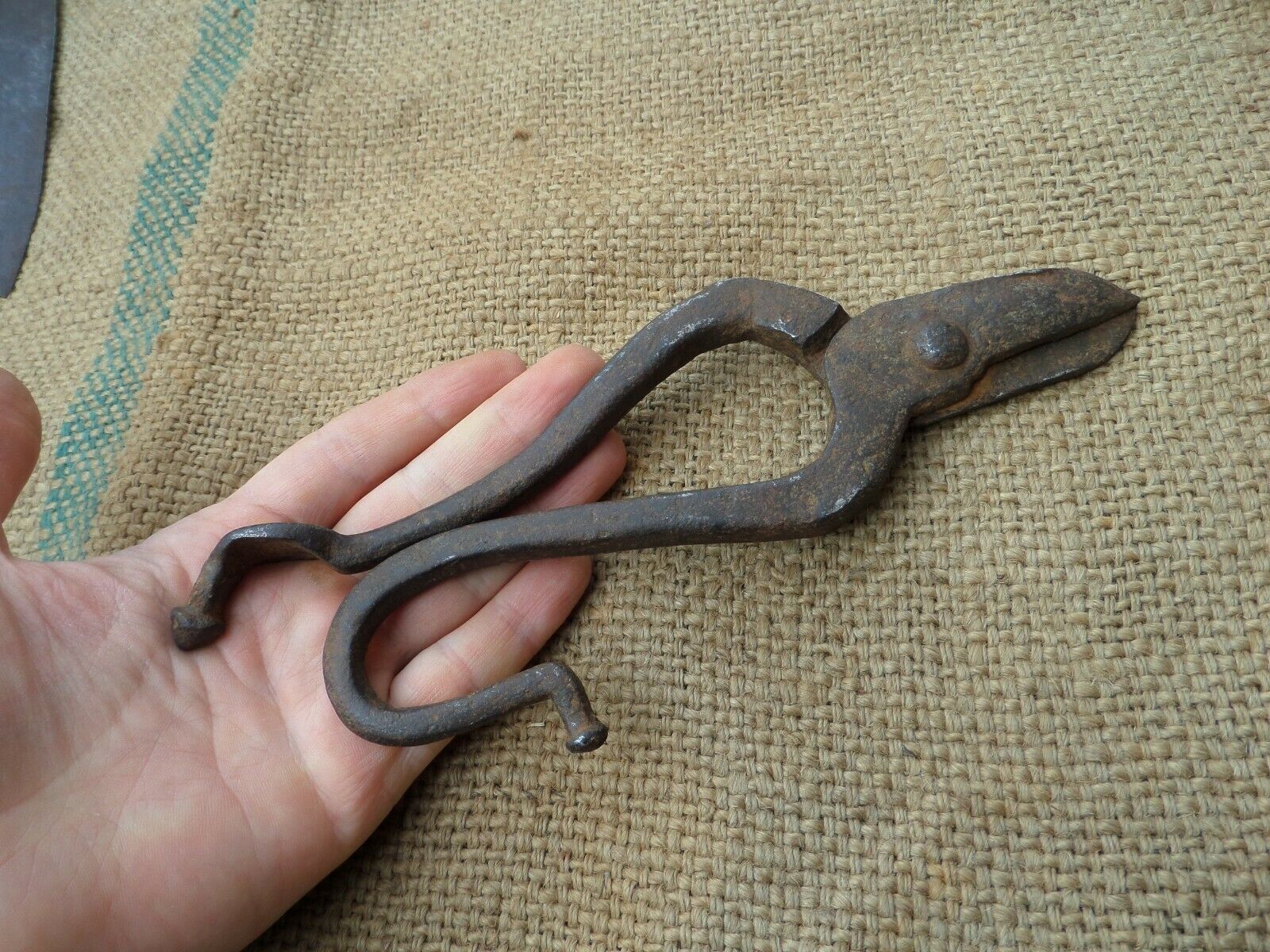 Antique Small Wrought Iron Tinsmith Scissors Shears Blacksmith Hand Forged