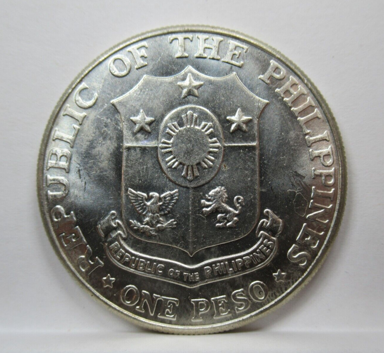 1967 Philippines 1 Peso Bataan Day - Km195 - .900 Silver - Bu